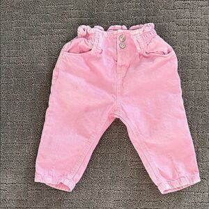 Zara Kids Pink Paper Bag Jeans